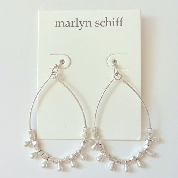 Marilyn Schiff Mareka Teardrop Silver Earrings - Picture 3 of 6